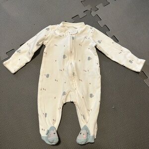 Carter's White and Blue Footed One Piece